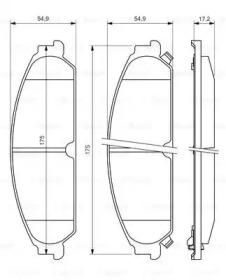 Комплект тормозных колодок BOSCH 0 986 494 483