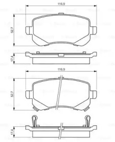 Комплект тормозных колодок BOSCH 0 986 494 496