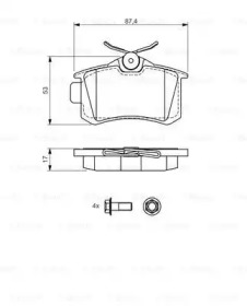 Комплект тормозных колодок BOSCH 0 986 494 515