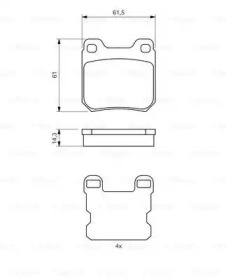 Комплект тормозных колодок BOSCH 0 986 494 523