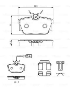 Комплект тормозных колодок BOSCH 0 986 494 529