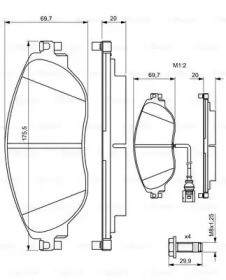 Комплект тормозных колодок BOSCH 0 986 494 704