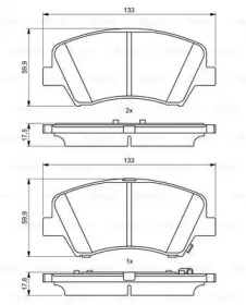 Комплект тормозных колодок BOSCH 0 986 494 712