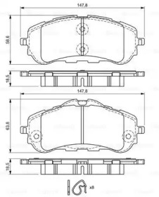 Комплект тормозных колодок BOSCH 0 986 494 714