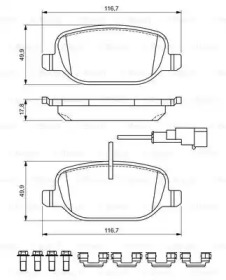 Комплект тормозных колодок BOSCH 0 986 494 717