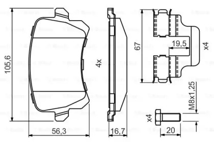 Комплект тормозных колодок BOSCH 0 986 494 731