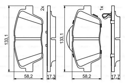 Комплект тормозных колодок BOSCH 0 986 494 755