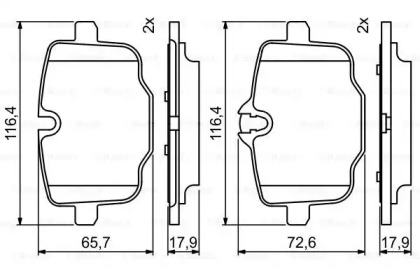 Комплект тормозных колодок BOSCH 0 986 494 759