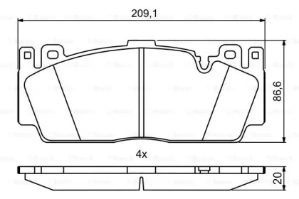 Комплект тормозных колодок, дисковый тормоз BOSCH 0 986 494 762