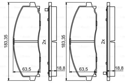 Комплект тормозных колодок BOSCH 0 986 494 769