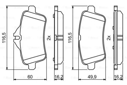 Комплект тормозных колодок BOSCH 0 986 494 771