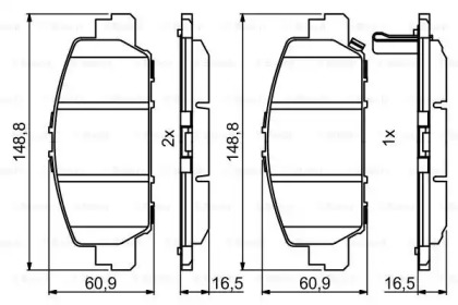 Комплект тормозных колодок, дисковый тормоз BOSCH 0 986 494 773