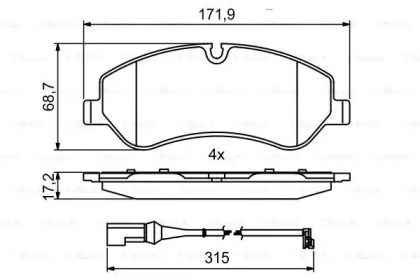 Комплект тормозных колодок BOSCH 0 986 494 844