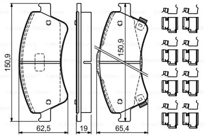 Комплект тормозных колодок BOSCH 0 986 494 932