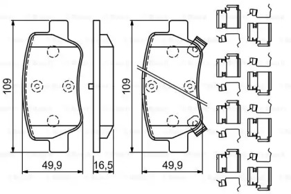 Комплект тормозных колодок BOSCH 0 986 494 933