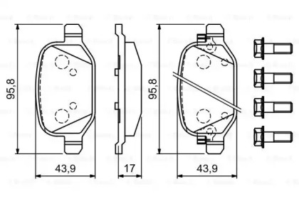 Комплект тормозных колодок BOSCH 0 986 494 934