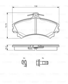 Комплект тормозных колодок BOSCH 0 986 495 005