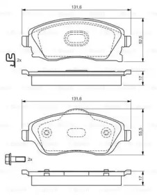 Комплект тормозных колодок BOSCH 0 986 495 014