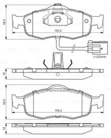 Комплект тормозных колодок BOSCH 0 986 495 028