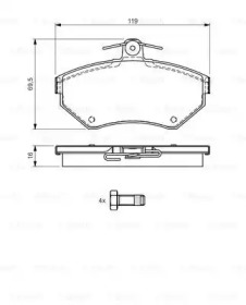 Комплект тормозных колодок BOSCH 0 986 495 045