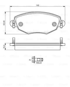 Комплект тормозных колодок BOSCH 0 986 495 050