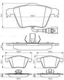 Комплект тормозных колодок BOSCH 0 986 495 261