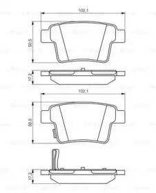 Комплект тормозных колодок, дисковый тормоз BOSCH 0 986 495 344