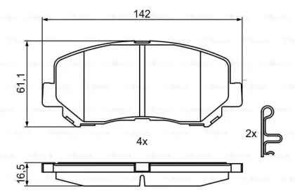 Комплект тормозных колодок BOSCH 0 986 495 367