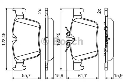 Комплект тормозных колодок BOSCH 0 986 495 394