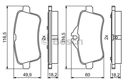 Комплект тормозных колодок BOSCH 0 986 495 403