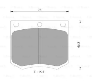 Комплект тормозных колодок, дисковый тормоз BOSCH 0 986 505 284