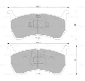 Комплект тормозных колодок, дисковый тормоз BOSCH 0 986 505 341