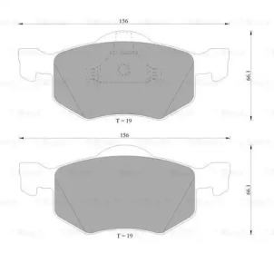 Комплект тормозных колодок, дисковый тормоз BOSCH 0 986 505 400