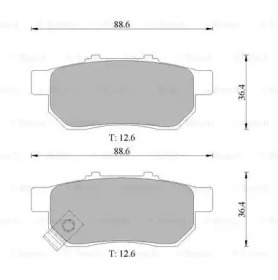 Комплект тормозных колодок, дисковый тормоз BOSCH 0 986 505 639