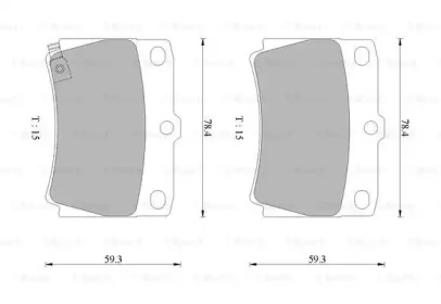 Комплект тормозных колодок, дисковый тормоз BOSCH 0 986 505 655