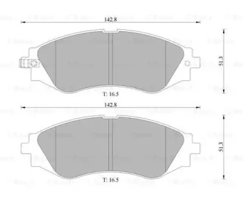 Комплект тормозных колодок, дисковый тормоз BOSCH 0 986 505 683