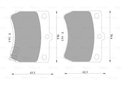 Комплект тормозных колодок, дисковый тормоз BOSCH 0 986 505 930