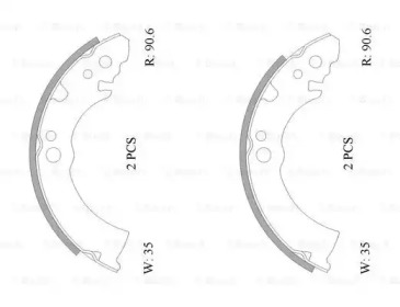 Комлект тормозных накладок BOSCH 0 986 AB0 034