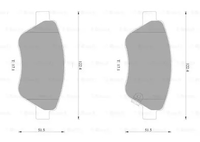 Комплект тормозных колодок, дисковый тормоз BOSCH 0 986 AB1 000