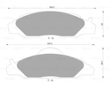 Комплект тормозных колодок, дисковый тормоз BOSCH 0 986 AB1 003