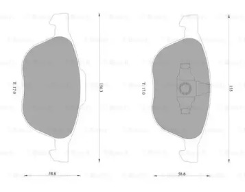 Комплект тормозных колодок BOSCH 0 986 AB1 005