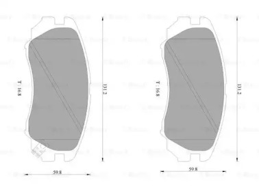 Комплект тормозных колодок, дисковый тормоз BOSCH 0 986 AB1 019