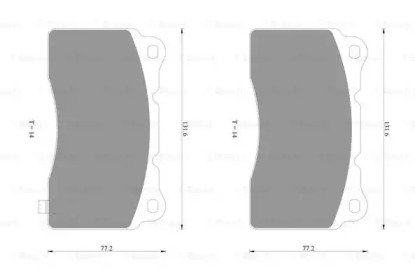 Комплект тормозных колодок, дисковый тормоз BOSCH 0 986 AB1 067