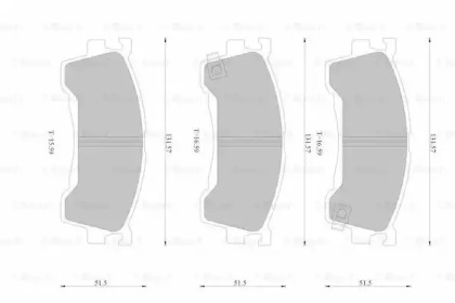 Комплект тормозных колодок, дисковый тормоз BOSCH 0 986 AB1 098