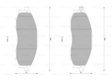 Комплект тормозных колодок, дисковый тормоз BOSCH 0 986 AB1 404