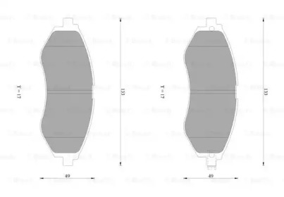 Комплект тормозных колодок, дисковый тормоз BOSCH 0 986 AB1 432