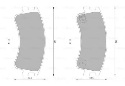 Комплект тормозных колодок, дисковый тормоз BOSCH 0 986 AB1 437