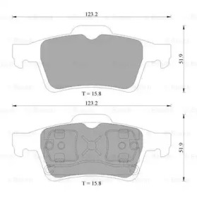 Комплект тормозных колодок, дисковый тормоз BOSCH 0 986 AB1 444