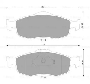 Комплект тормозных колодок, дисковый тормоз BOSCH 0 986 AB1 490