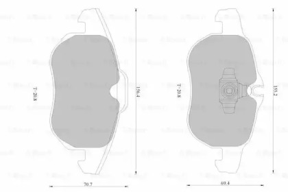 Комплект тормозных колодок, дисковый тормоз BOSCH 0 986 AB1 702